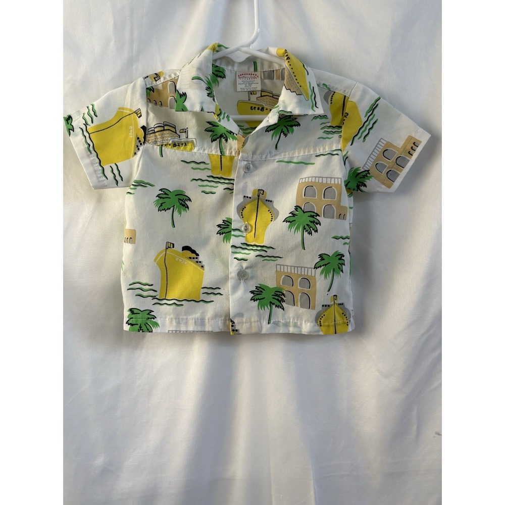 Cuties by Judy Children's Vintage Hawaiian Style Novelty Shirt Size 12mo Resort